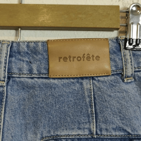 Retrofete Jeans Womens 23 Cargo High Rise Blue Denim Pockets Light Wash - Picture 7 of 13